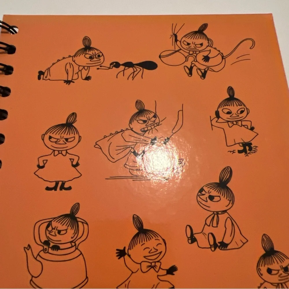 Vintage Moomin Lille My Blank Spiral Bound Notebook Hard Cover Yellow Finland